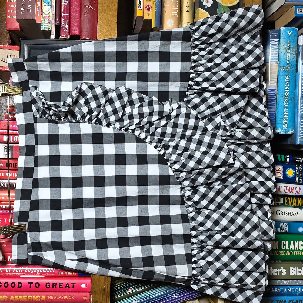 J. Crew Black And White Gingham Ruffle Skirt, Size 10 - Picture 4 of 10